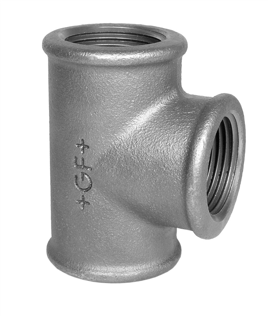 GF  130 T-Stück 1/2 x 1/4 x 1/2" schwarz